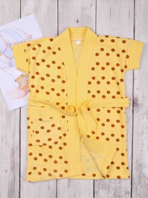 

POPLINS Kids Yellow Printed Terry Turkish Bathrobe