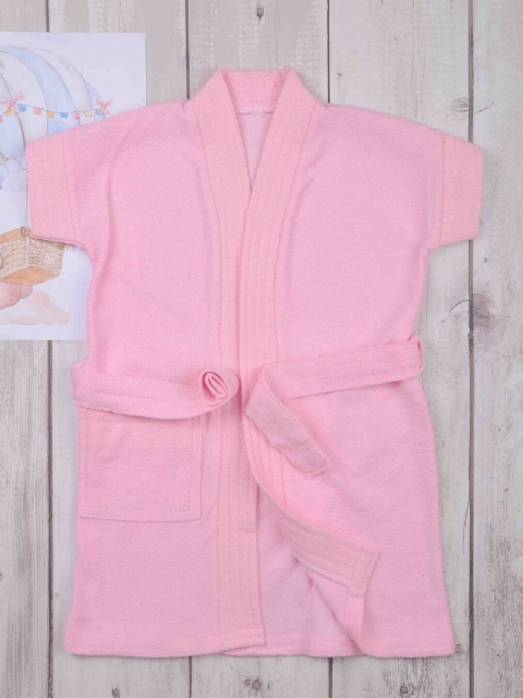 

POPLINS Kids Pink Solid Bath Robe