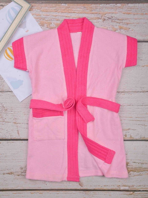 

POPLINS Kids Pink Solid Bath Robe