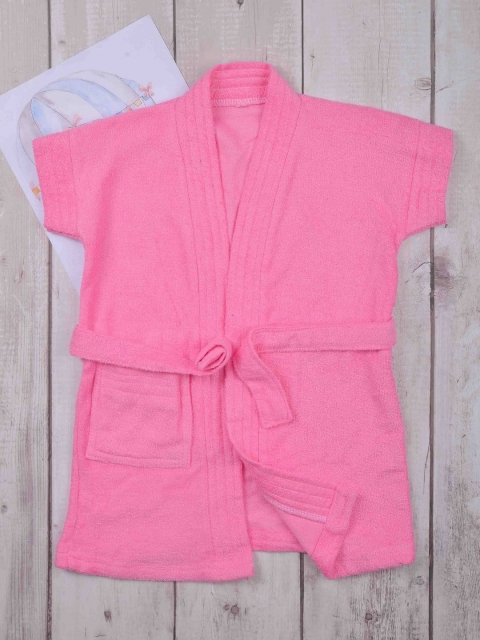 

POPLINS Unisex Kids Pink Solid Bath Robe