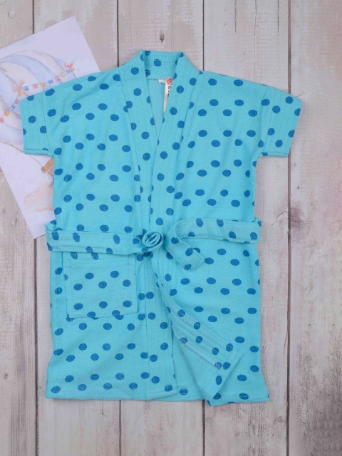 

POPLINS Kids Blue Printed Bath Robe