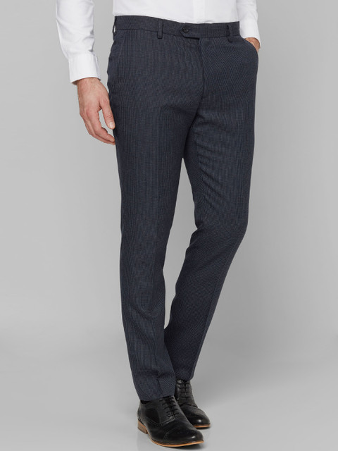 

next Men Navy Patterned Formal Trousers, Navy blue