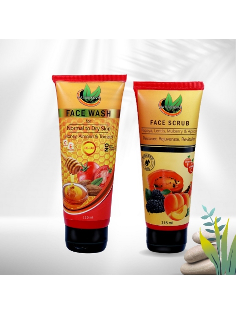 

NatureNova Herbals Pack of 2 De-Tan Face Wash & Face Scrub 115 ml each, Multi