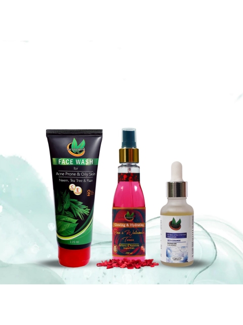 

NatureNova Herbals Pack of 3 Acne Face Wash, Face Serum & Toner, Multi
