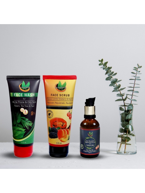 

NatureNova Herbals Acne Face Wash, Face Scrub & Face Serum Combo- 280 ml, Green