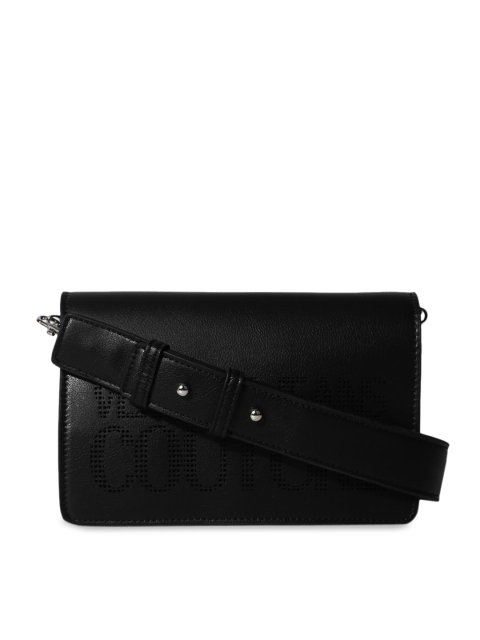 

Versace Jeans Couture Black Leather Structured Sling Bag