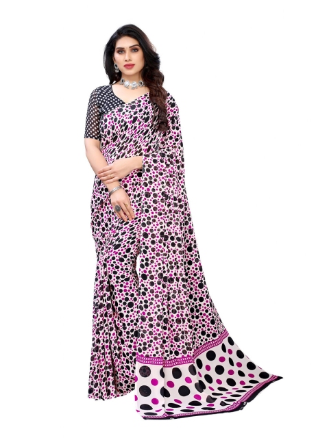 

Iris Pink & White Floral Banarasi Saree