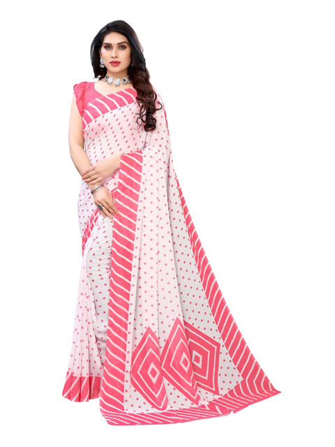 

Iris Red & White Floral Banarasi Saree