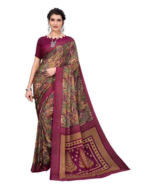 

Iris Magenta & Green Floral Banarasi Saree