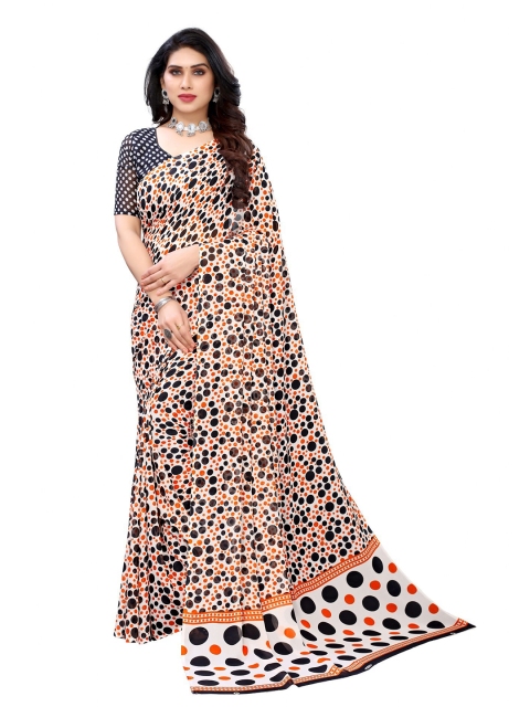 

Iris Orange & Black Floral Banarasi Saree