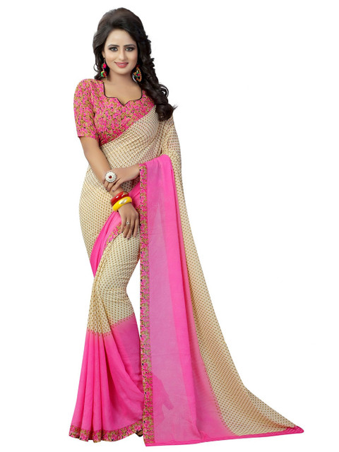 

Iris Pink & Cream-Coloured Banarasi Saree