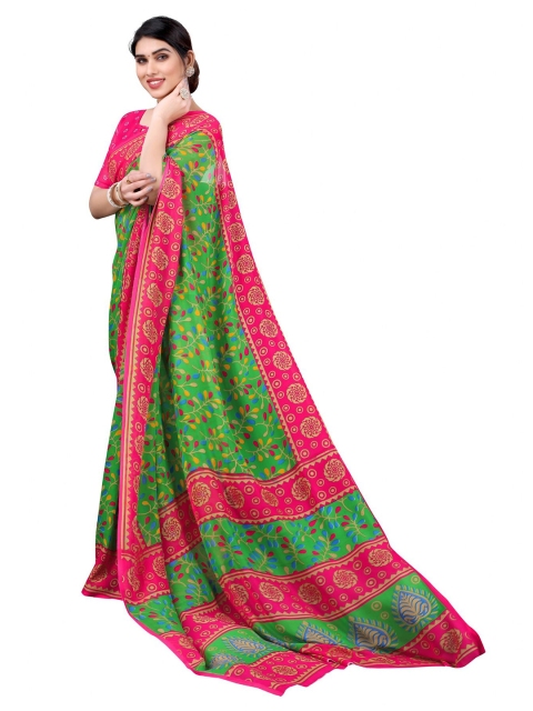 

Iris Green & Green Floral Banarasi Saree