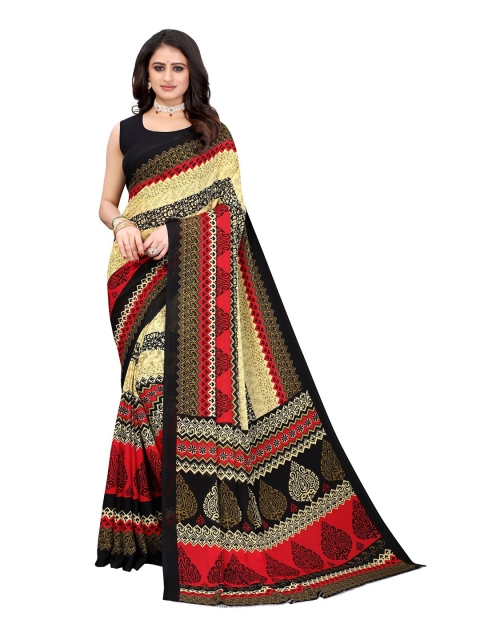 

Iris Red & Black Floral Banarasi Saree