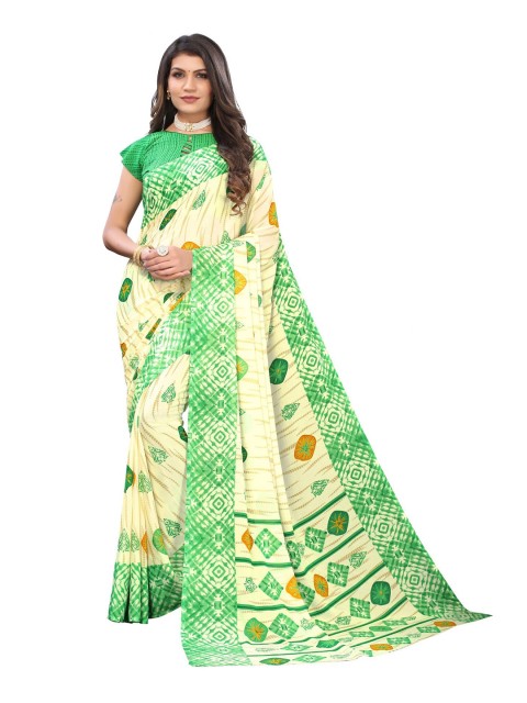 

Iris Green & Orange Banarasi Saree