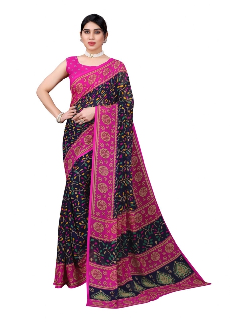 

Iris Blue & Yellow Floral Banarasi Saree