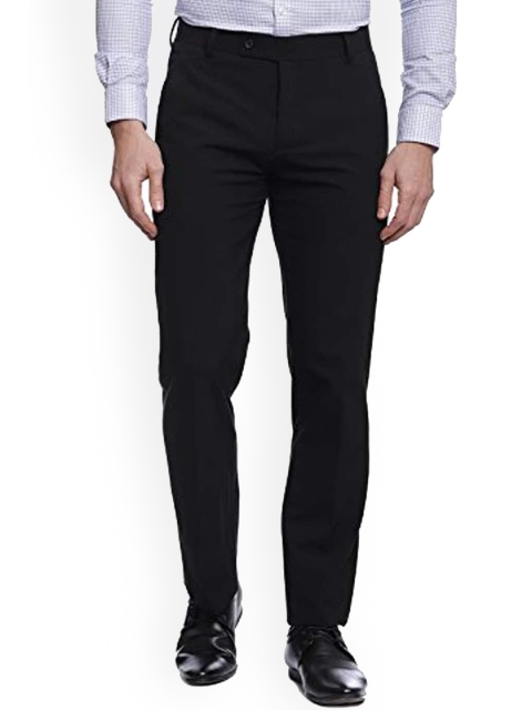 

TAHVO Men Black Tailored Chinos Trousers
