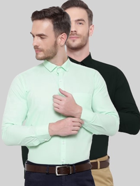 

Srey trends Men Pack of 2 Comfort Formal Shirt, Green