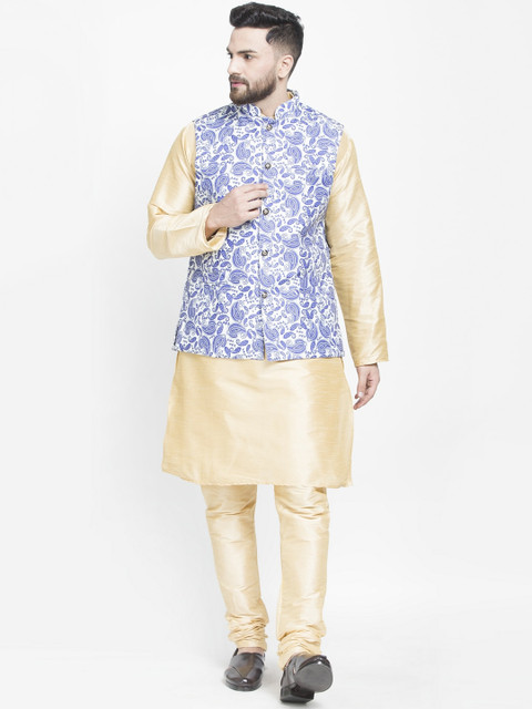 

Benstoke Men Gold-Toned Kurta with Churidar