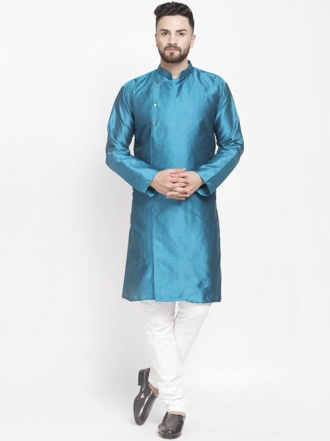 

Benstoke Men Green Angrakha Kurta with Churidar