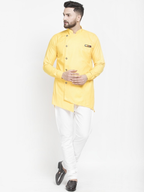 

Benstoke Men Yellow Layered Kurti with Pyjamas