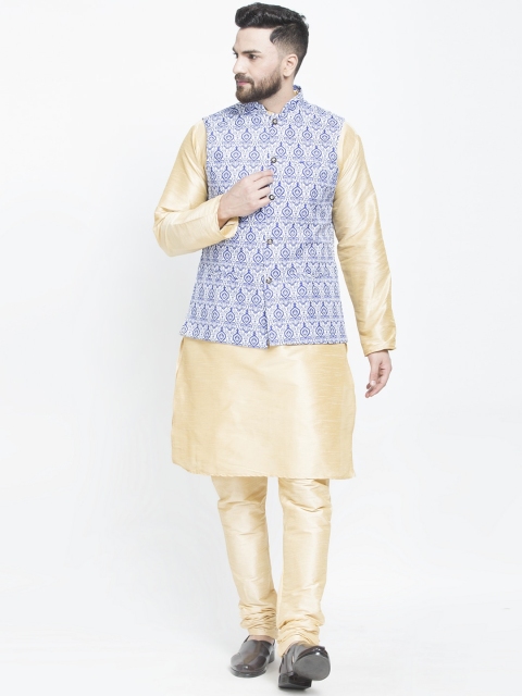 

Benstoke Men Gold-Toned Kurta with Churidar