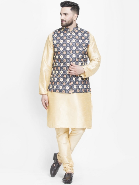 

Benstoke Men Gold-Toned Kurta with Churidar