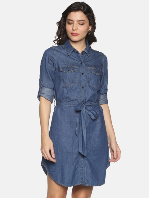 

kriatma Blue Denim Shirt Dress