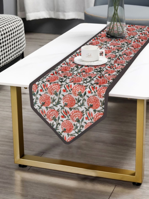 

Rajasthan Decor White & Orange Printed Pure Cotton Table Runners