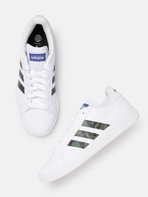 

ADIDAS Men White Solid Grand Court TD Tennis Shoes
