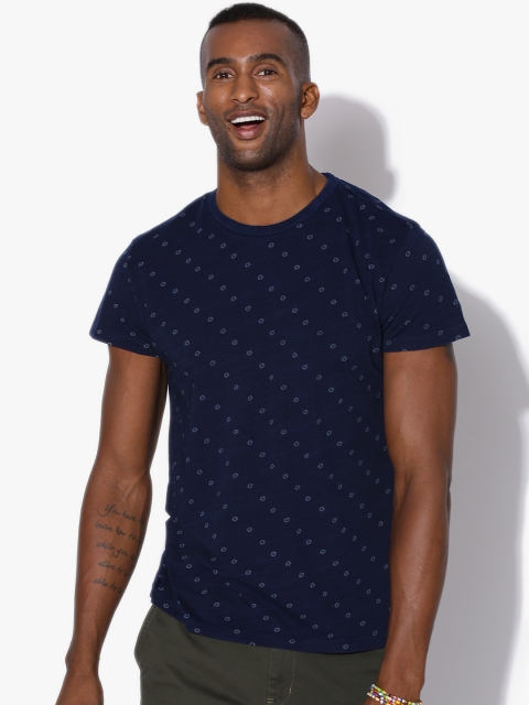 

Aeropostale Men Navy Printed Round Neck T-shirt, Navy blue
