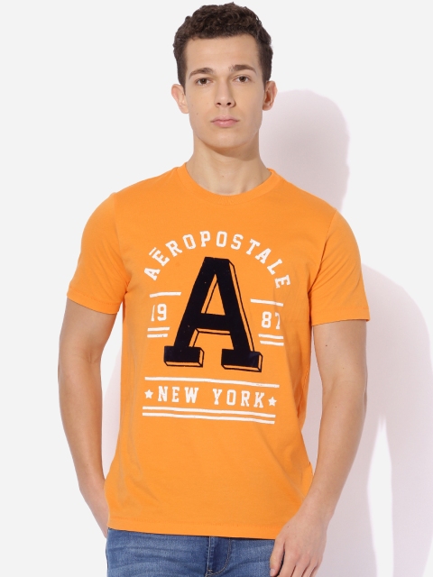 

Aeropostale Men Orange Printed T-shirt