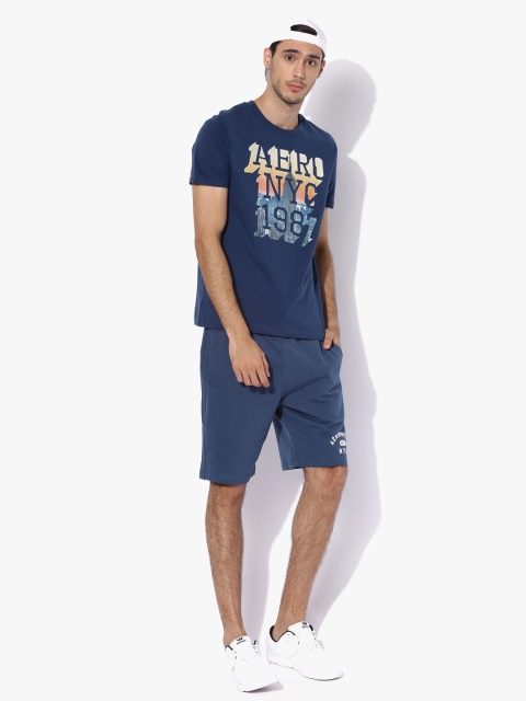 

Aeropostale Men Blue Printed Pure Cotton T-shirt