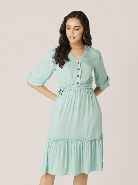 

DIVA WALK EXCLUSIVE Green A-Line Dress