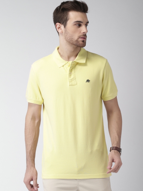 

Aeropostale Yellow Solid Polo Collar T-shirt