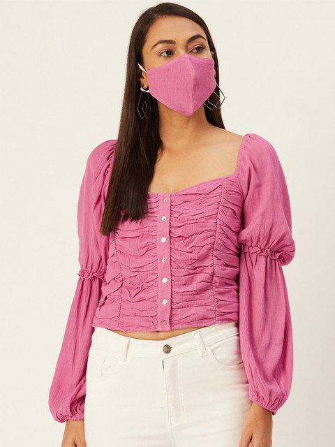 

DIVA WALK EXCLUSIVE Pink Crop Top with Mask