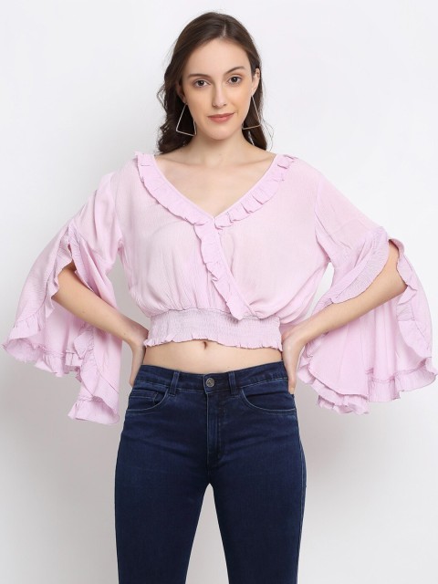 

DIVA WALK EXCLUSIVE Pink Blouson Crop Top