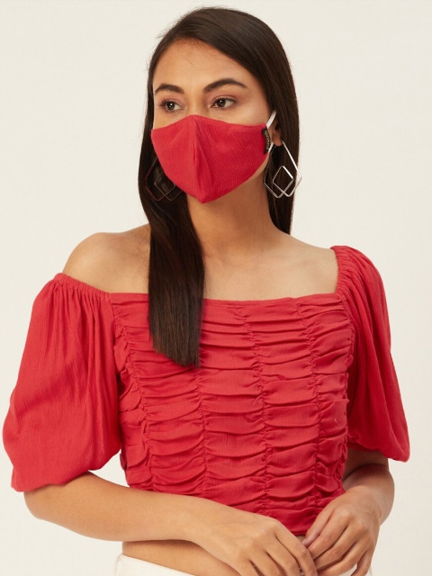 

DIVA WALK EXCLUSIVE Red Crepe Crop Top