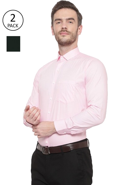 

Srey trends Pack of 2 Men Pink Comfort Cotton Formal Shirt