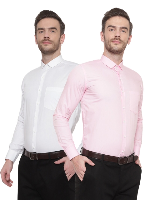 

Srey trends Men White & Pink Comfort Formal Shirt