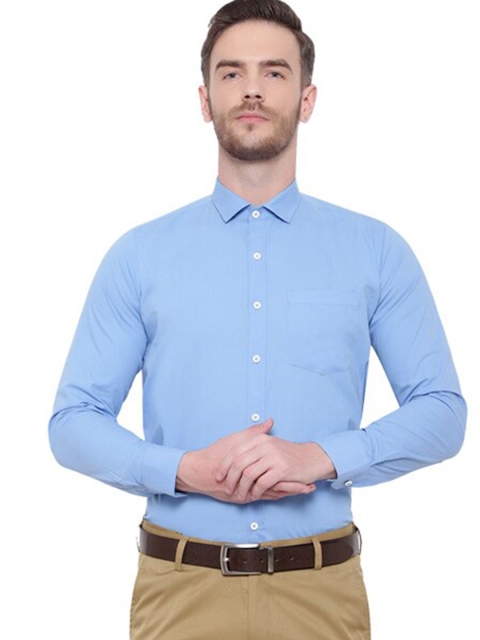 

Srey trends Pack of 2 Men Blue Pure Cotton Comfort Formal Shirts