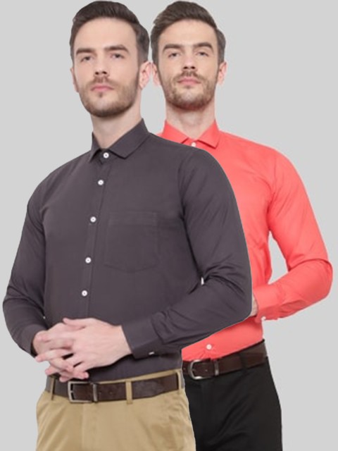 

Srey trends Pack of 2 Men Grey Comfort Formal Shirt