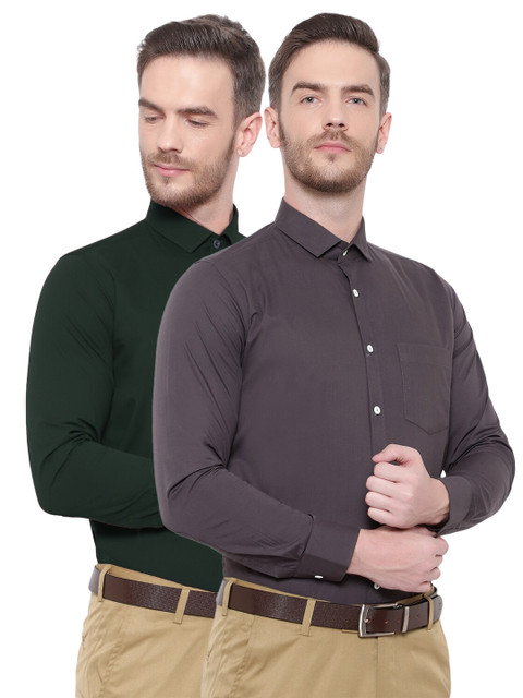 

Srey trends Men Green Comfort Formal Shirt