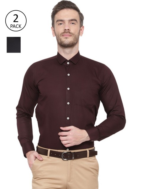 

Srey trends Men Brown & Black Comfort Formal Shirt