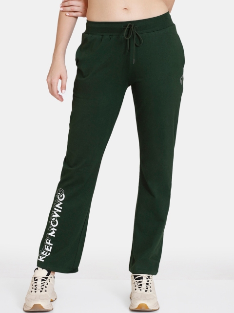 

Zelocity by Zivame Women Green Solid Track Pants