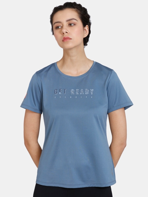 

Zelocity by Zivame Women Blue Typography Printed T-shirt