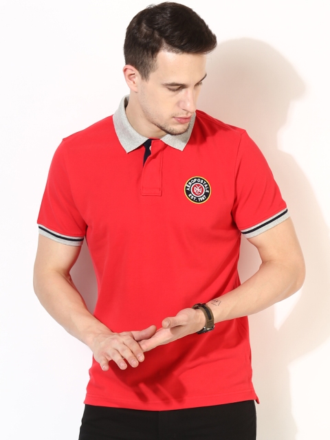

Aeropostale Men Red Solid Polo Collar T-Shirt