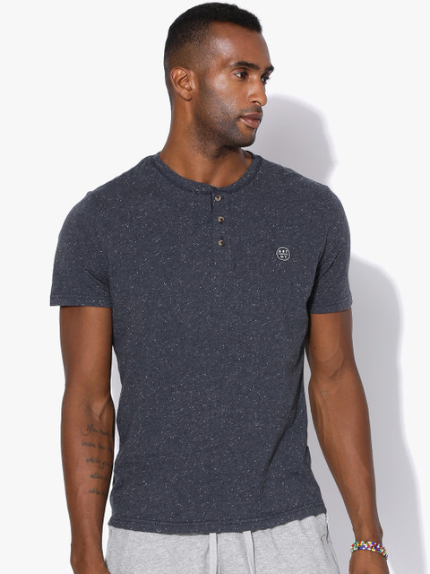 

Aeropostale Men Navy Henley Neck T-shirt, Navy blue