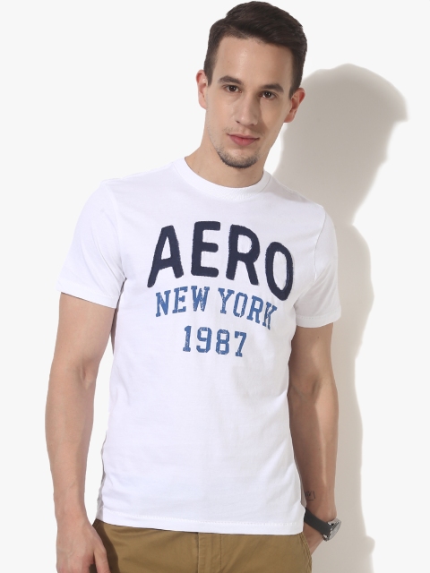

Aeropostale Men White Printed Round Neck T-shirt