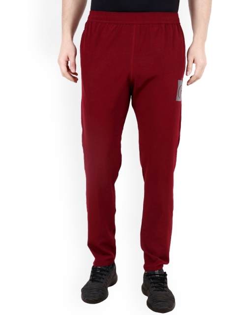 

MOZAFIA Men Maroon Solid Straight-Fit Track Pants