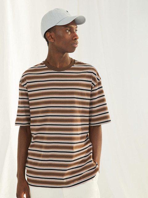 

H&M Brown Relaxed Fit Cotton T-shirt